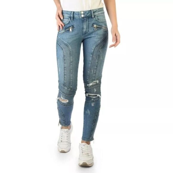 G HADID FOR TH ‘VENICE’ NWOT Distressed Capri JEANS. LIMITED RELEASE!! SIZE 26 - Picture 4 of 13